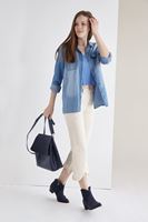 Bayan Mavi Askılı Croptop