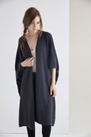 Bayan Siyah Dökümlü Uzun Hırka