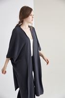 Bayan Siyah Dökümlü Uzun Hırka