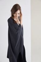 Bayan Siyah Dökümlü Uzun Hırka