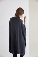 Bayan Siyah Dökümlü Uzun Hırka