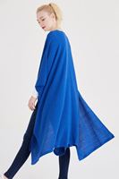 Bayan Mavi Dökümlü Uzun Hırka