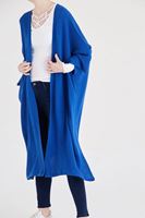 Bayan Mavi Dökümlü Uzun Hırka