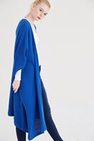 Bayan Mavi Dökümlü Uzun Hırka