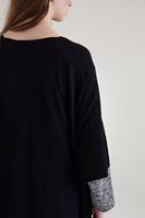 Bayan Siyah Dökümlü Uzun Hırka