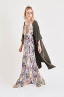 Bayan Yeşil Dökümlü Uzun Hırka