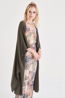 Bayan Yeşil Dökümlü Uzun Hırka