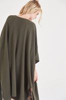 Bayan Yeşil Dökümlü Uzun Hırka