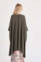 Bayan Yeşil Dökümlü Uzun Hırka