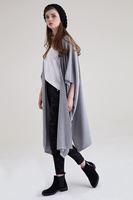 Bayan Gri Dökümlü Uzun Hırka