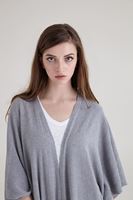 Bayan Gri Dökümlü Uzun Hırka