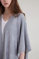 Bayan Gri Dökümlü Uzun Hırka