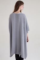 Bayan Gri Dökümlü Uzun Hırka