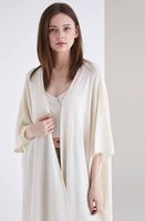 Bayan Krem Dökümlü Uzun Hırka