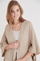 Bayan Krem Dökümlü Uzun Hırka