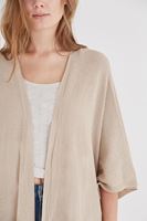 Bayan Krem Dökümlü Uzun Hırka