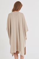 Bayan Krem Dökümlü Uzun Hırka