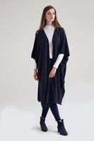 Bayan Lacivert Dökümlü Uzun Hırka