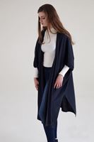 Bayan Lacivert Dökümlü Uzun Hırka