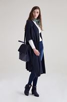 Bayan Lacivert Dökümlü Uzun Hırka