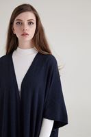 Bayan Lacivert Dökümlü Uzun Hırka