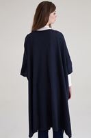 Bayan Lacivert Dökümlü Uzun Hırka