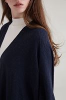 Bayan Lacivert Dökümlü Uzun Hırka