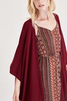 Bayan Kırmızı Dökümlü Uzun Hırka