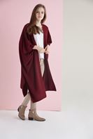 Bayan Kırmızı Dökümlü Uzun Hırka