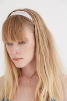 Bayan Krem Lastikli Saç Bandı