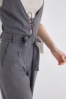 Bayan Füme Çapraz Askılı Tulum