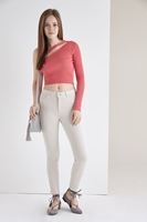 Bayan Pembe Tek Omuzlu Triko