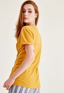 Bayan Sarı Korse Bağcık Detaylı Tişört