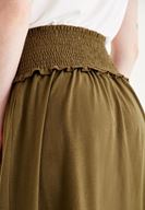 Bayan Yeşil Beli Lastikli Uzun Etek