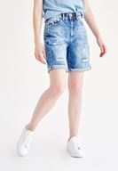 Bayan Lacivert Denim Şort