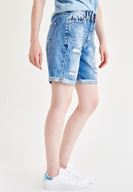 Bayan Lacivert Denim Şort