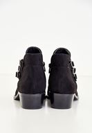 Women Black Ankle Boots With Buckles