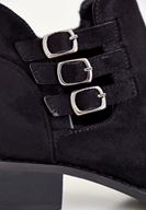 Women Black Ankle Boots With Buckles