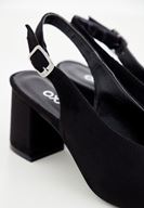 Bayan Siyah Arkası Açık Topuklu Ayakkabı