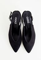 Bayan Siyah Arkası Açık Topuklu Ayakkabı