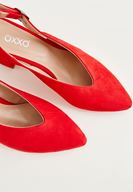 Bayan Kırmızı Arkası Açık Topuklu Ayakkabı