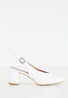 Bayan Beyaz Arkası Açık Topuklu Ayakkabı