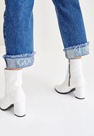 Bayan Mavi Paça Detaylı Denim Pantolon