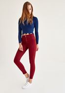 Bayan Mavi Zigzag Kesimli Triko