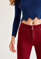 Bayan Mavi Zigzag Kesimli Triko