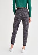 Bayan Gri Şerit Detaylı Bol Pantolon