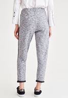 Bayan Gri Şerit Detaylı Bol Pantolon