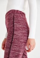 Bayan Mor Şerit Detaylı Bol Pantolon