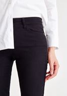 Bayan Siyah Orta Bel Dar Paça Slim Pantolon