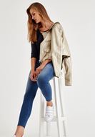 Bayan Siyah Çapraz Biye Detaylı Bluz